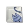 Porseleinen mini bordje kat – 7 × 7 cm – handbeschilderd 6